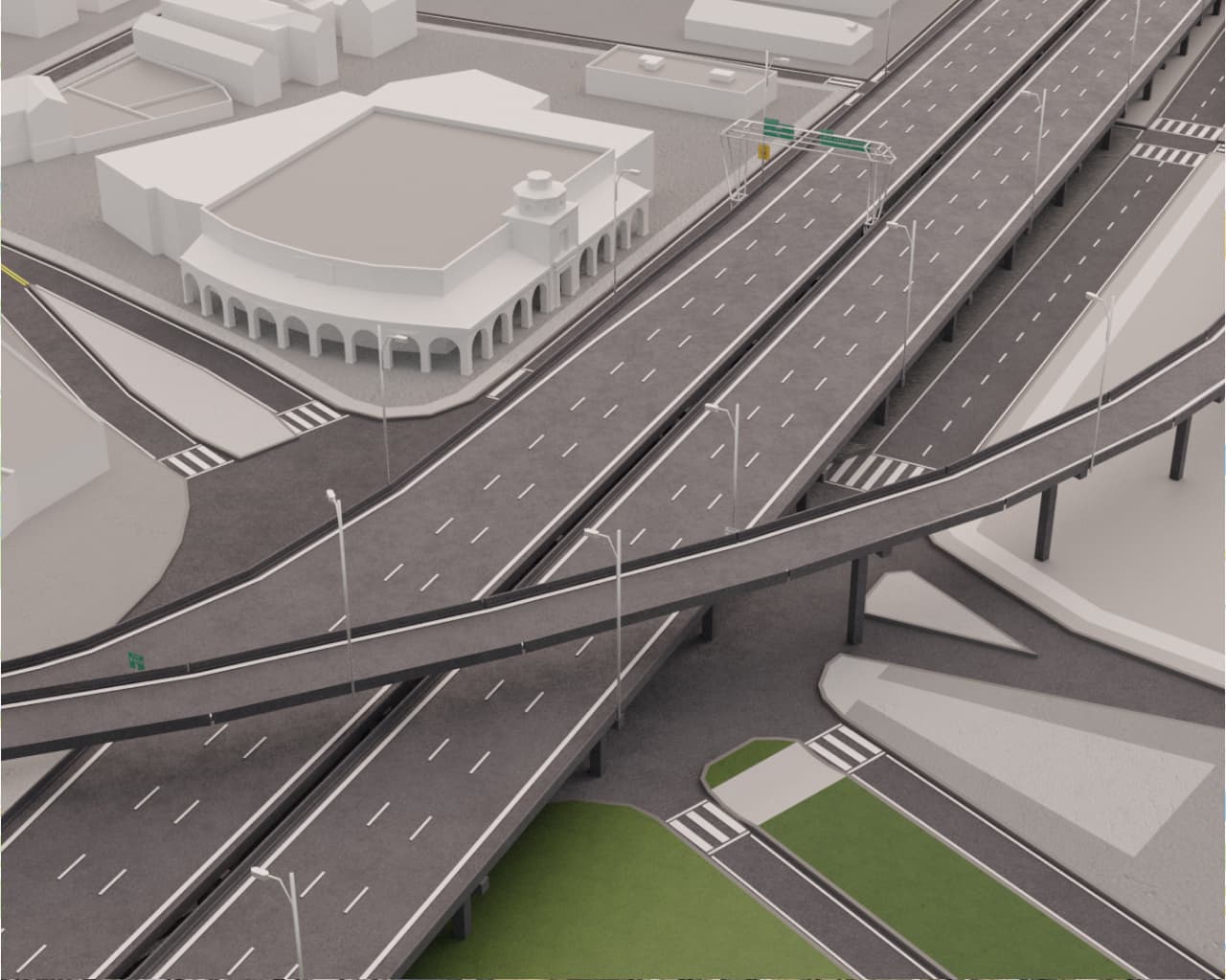 3D model of Claiborne Expressway through St Bernard