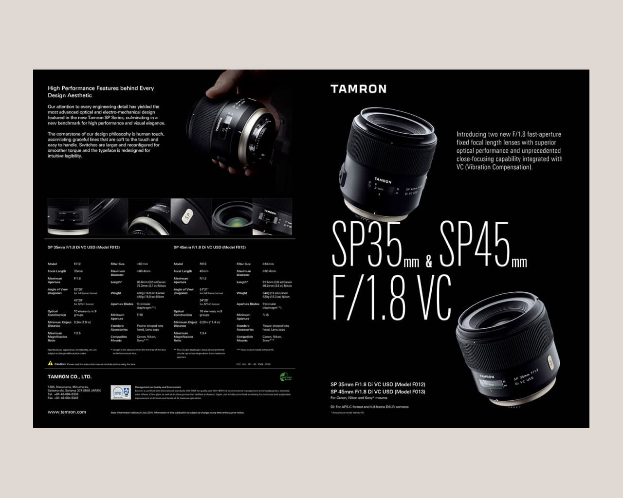 A flyer for the new 35mm lens